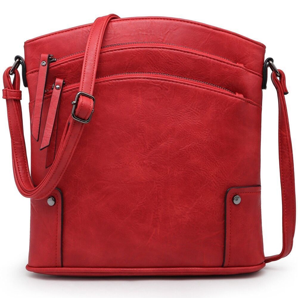 Dasein All-In-One Crossbody Anti-Theft Classic Messenger Bag , Red, One Size